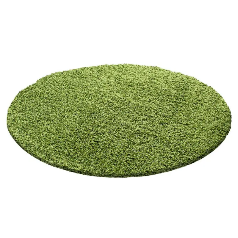 Hochflor Teppich Grün Life Rund Ø 160 Cm