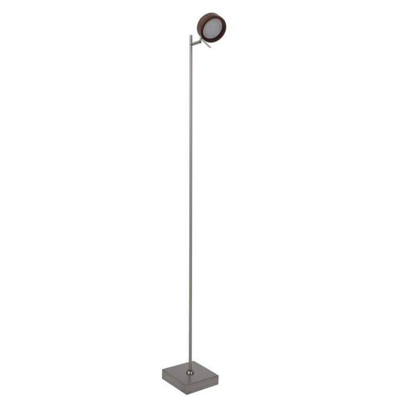 LED-Stehlampe dimmbar Braun/Chromfarben verstellbar