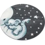 Möbelix Kinderteppich Rund Elefant Blau/grau/weiß Kids Ø 120 Cm
