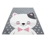 Möbelix Kinderteppich Katze Grau/weiß/pink Kids 160x230 Cm