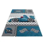 Möbelix Kinderteppich Fahrzeug Blau Kids 80x150 Cm