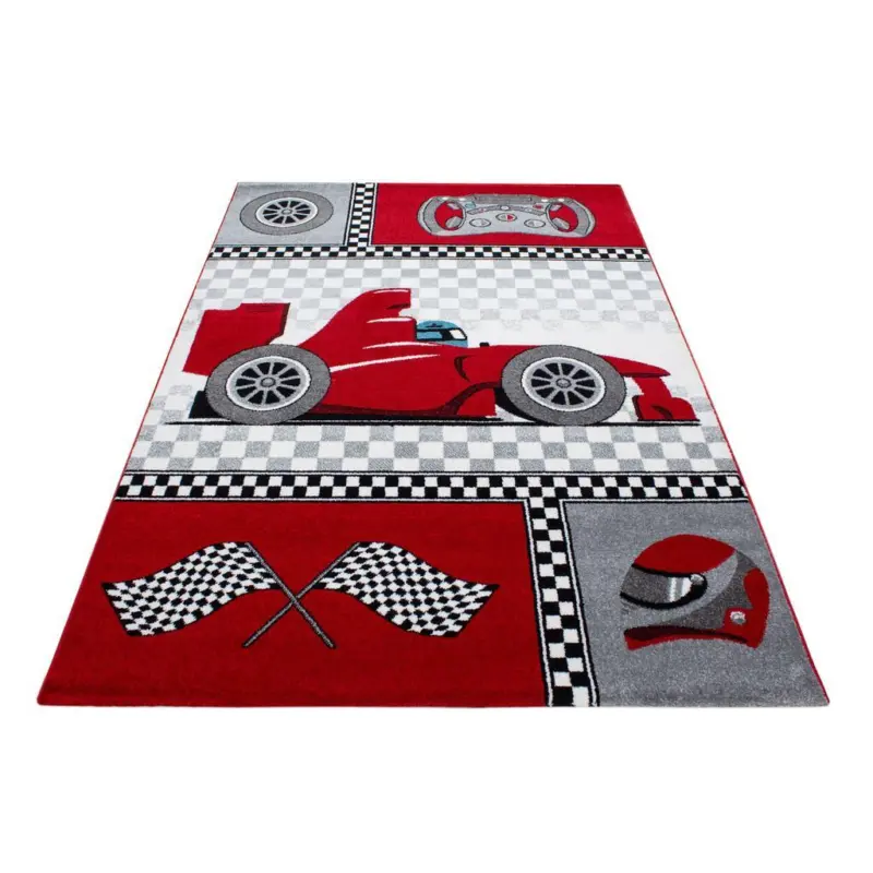 Kinderteppich Fahrzeug Rot Kids 120x170 Cm