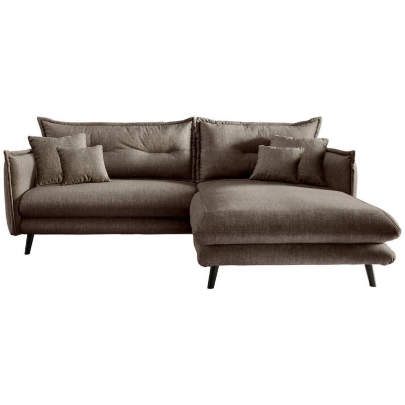 Ecksofa Lazio Mit Kissen Textil Braun