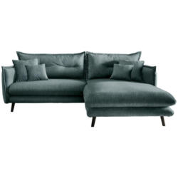 Ecksofa Lazio Mit Kissen Textil Blau/grün