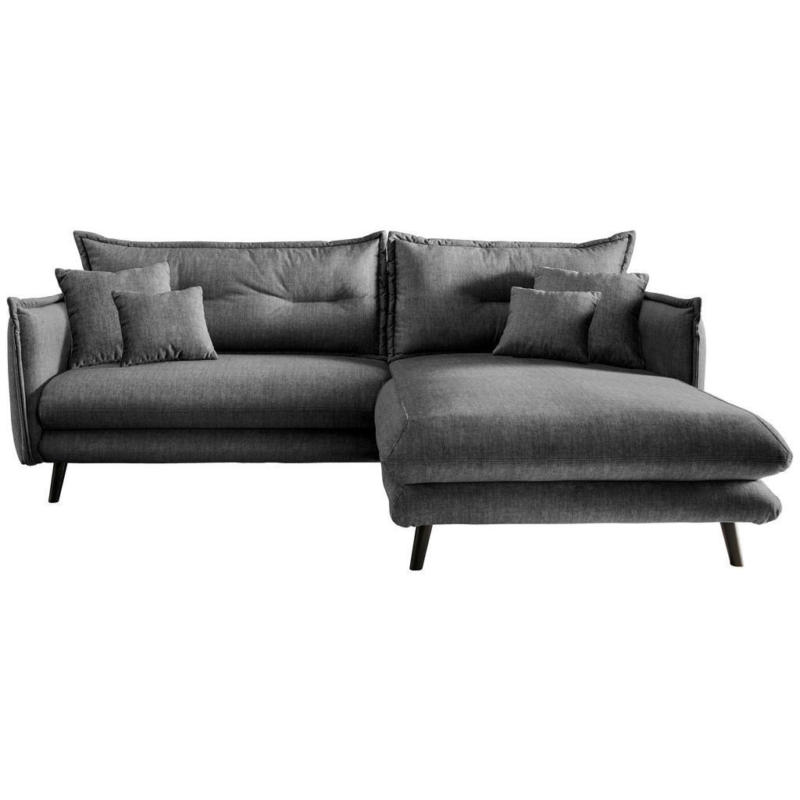 Ecksofa Lazio Mit Kissen Textil Grau