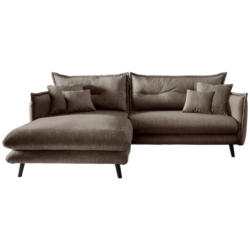 Ecksofa Lazio Mit Kissen Textil Braun