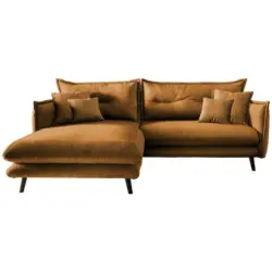 Ecksofa Lazio Mit Kissen Textil Gelb