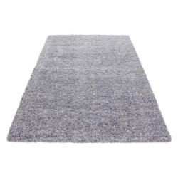 Hochflor Teppich Hellgrau Life 200x290 cm