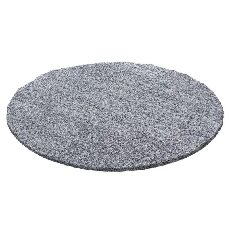 Hochflor Teppich Hellgrau Life Rund Ø 200 Cm