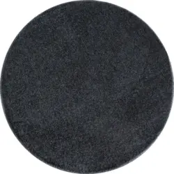 Hochflor Teppich Grau Ata Rund Ø 160 cm