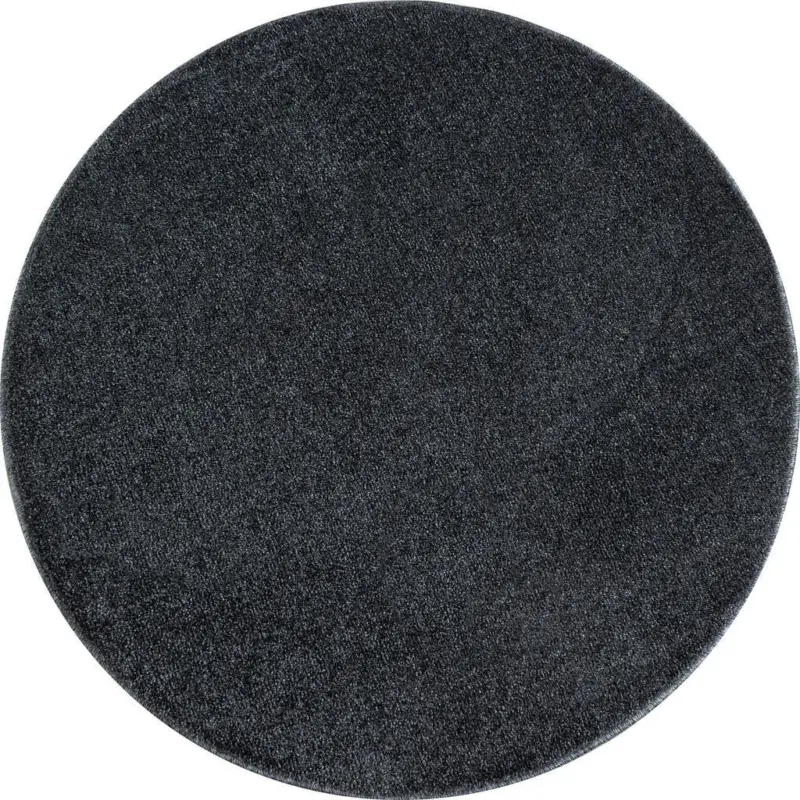 Hochflor Teppich Grau Ata Rund Ø 160 cm