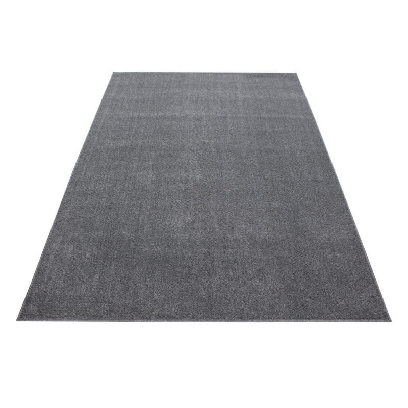 Hochflor Teppich Hellgrau Ata 160x230 Cm