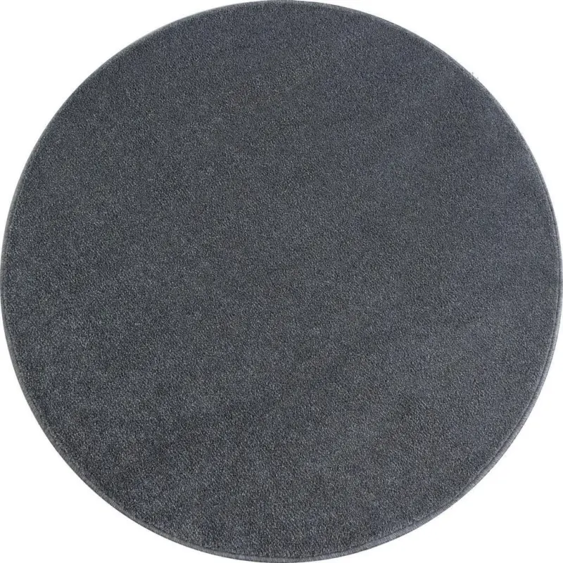 Hochflor Teppich Hellgrau Ata Rund Ø 120 cm