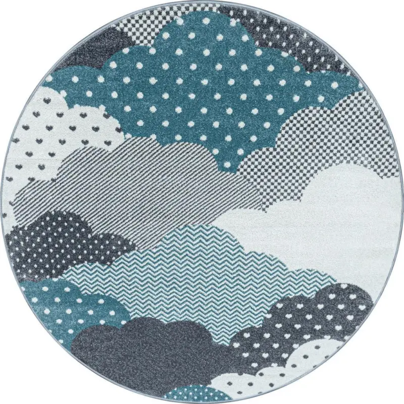 Kinderteppich Rund Wolken Blau Bambi ⌀ 160 Cm