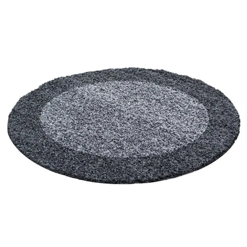 Hochflor Teppich Grau Life Rund Ø 160 cm
