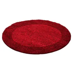 Hochflor Teppich Rot Life Rund Ø 160 Cm