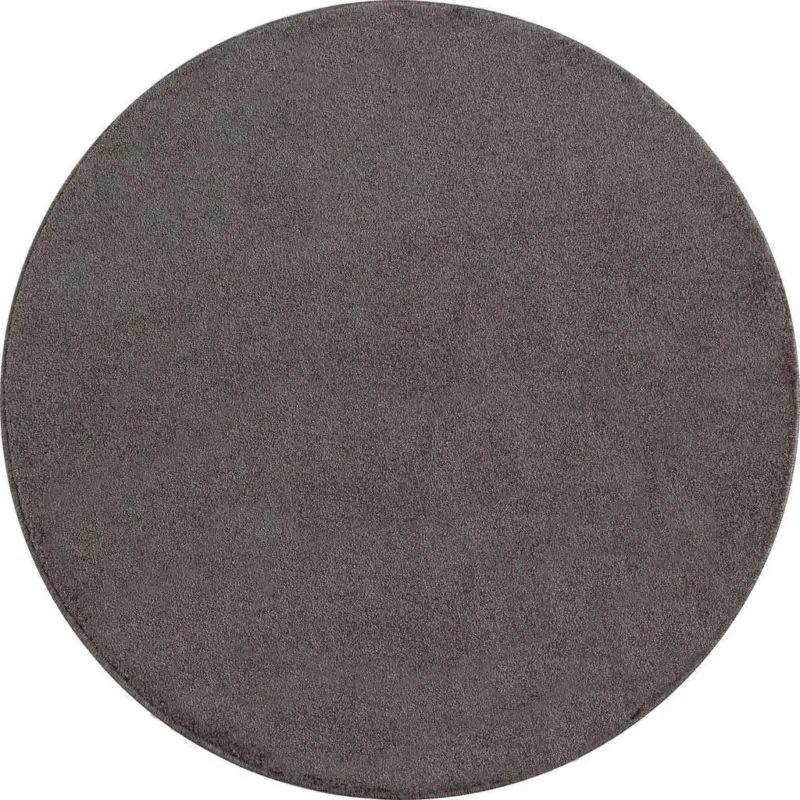 Hochflor Teppich Hellbraun Ata Rund &Oslash; 120 cm