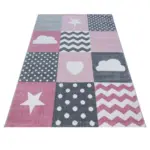 Möbelix Kinderteppich Herz Grau/weiß/pink Kids 160x230 Cm