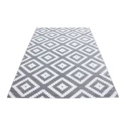Webteppich Grau Naturfaser Plus Grey 200x290 Cm