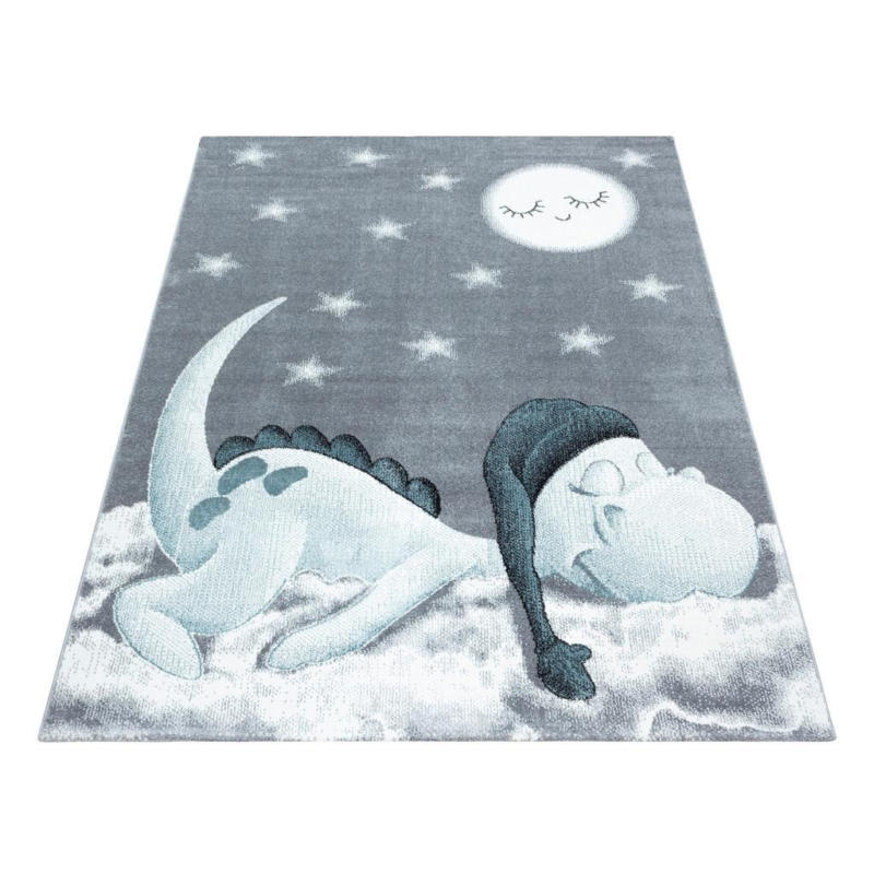 Kinderteppich Dinosaurier Blau Bambi 160x230 Cm