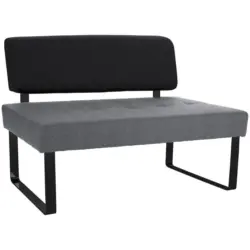 Sitzbank Mit Lehne Gepolstert Schwarz/grau Kakan B: 140 Cm
