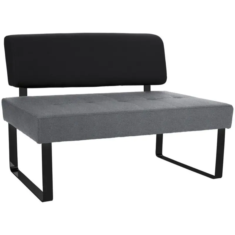 Sitzbank Mit Lehne Gepolstert Schwarz/grau Kakan B: 140 Cm