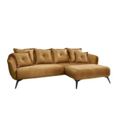 Ecksofa Baggio Mit Kissen Textil Gelb