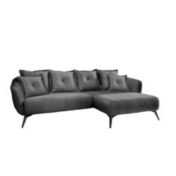 Ecksofa Baggio Mit Kissen Textil Grau