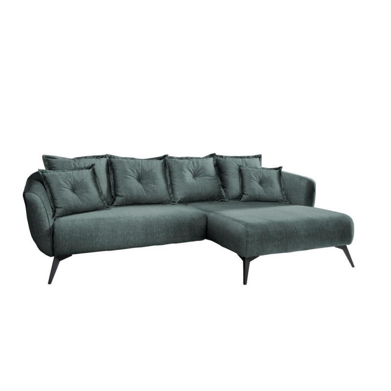 Ecksofa Baggio Mit Kissen Textil Blau/grün