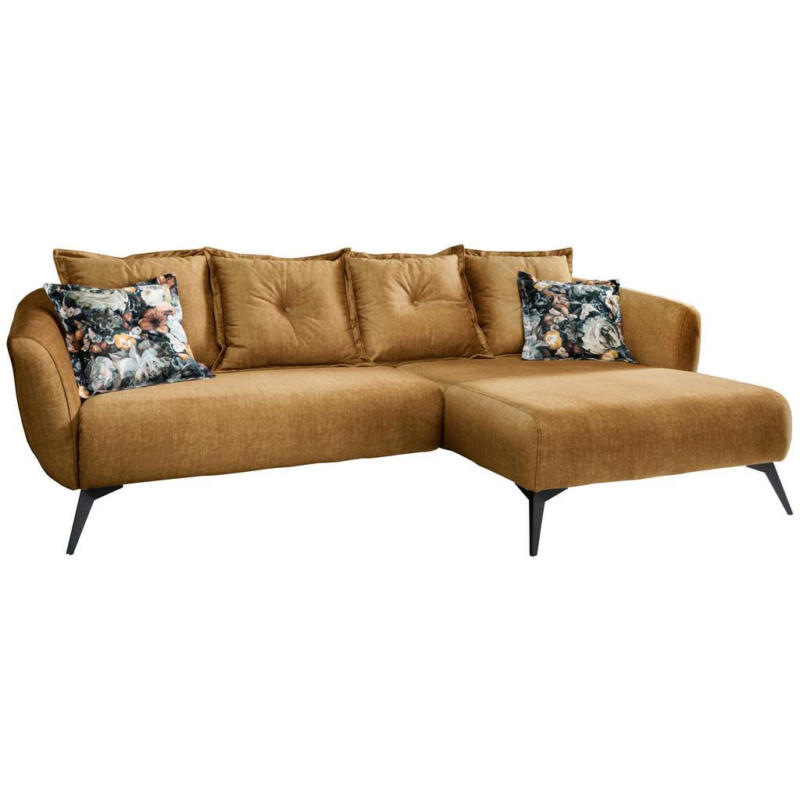 Ecksofa Baggio Mit Kissen Textil Gelb