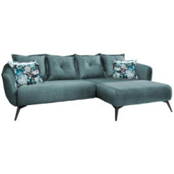 Ecksofa Baggio Mit Kissen Textil Blau/grün