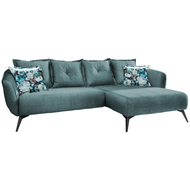 Ecksofa Baggio Mit Kissen Textil Blau/grün