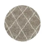 Möbelix Hochflor Teppich Beige Alvor Rund Ø 160 cm