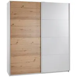 Schwebetürenschrank 181 cm Feldkirch 8, Grau/Eiche Dekor