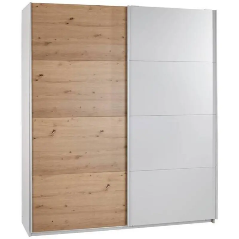 Schwebetürenschrank 181 cm Feldkirch 8, Grau/Eiche Dekor