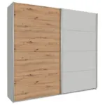 M&ouml;belix Schwebet&uuml;renschrank 226 Cm Feldkirch 8, Grau/eiche Dekor