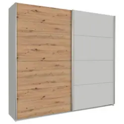 Schwebetürenschrank 226 Cm Feldkirch 8, Grau/eiche Dekor