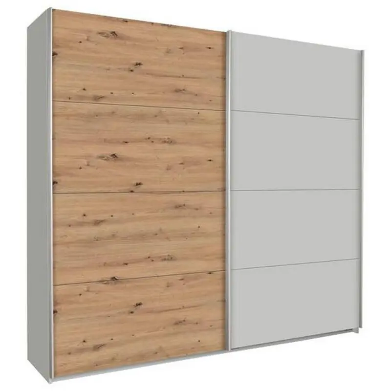 Schwebetürenschrank 226 Cm Feldkirch 8, Grau/eiche Dekor