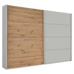 M&ouml;belix Schwebet&uuml;renschrank 271 Cm Feldkirch 8, Grau/eiche Dekor