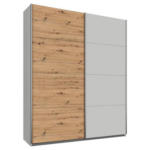 Möbelix Schwebetürenschrank 181 Cm Feldkirch 8, Grau/eiche Dekor