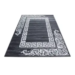 Webteppich Grau Naturfaser Miami 160x230 cm