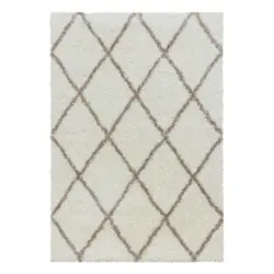 Hochflor Teppich Creme Alvor 240x340 cm