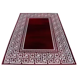 Webteppich Rot/Weiß Naturfaser Parma 160x230 cm