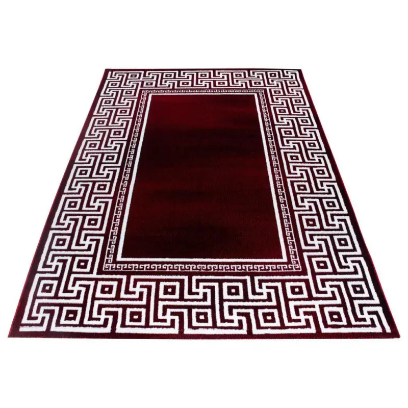 Webteppich Rot/Weiß Naturfaser Parma 160x230 cm