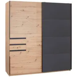 Schwebetürenschrank Mit Laden 180 Cm Oldenburg, Eiche Dekor