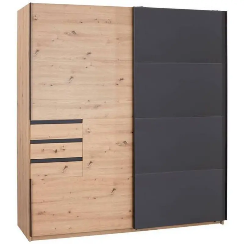 Schwebetürenschrank Mit Laden 180 Cm Oldenburg, Eiche Dekor