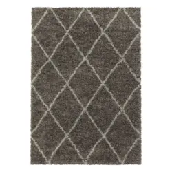 Hochflor Teppich Taupe Alvor 140x200 Cm