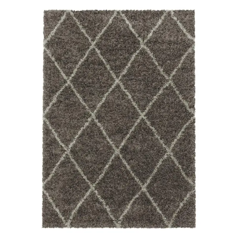 Hochflor Teppich Taupe Alvor 140x200 Cm