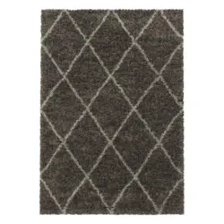 Hochflor Teppich Taupe Alvor 160x230 cm