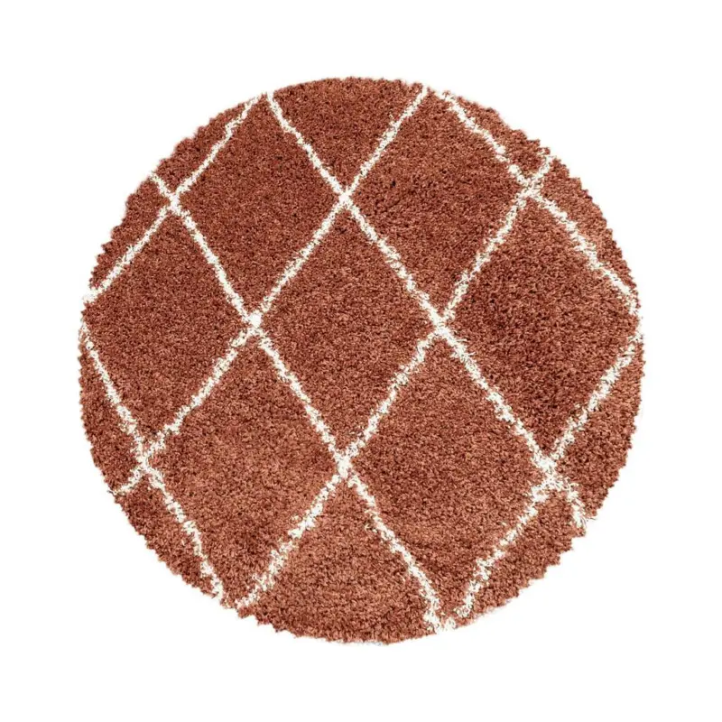 Hochflor Teppich Terra Cotta Alvor Rund ⌀ 200 cm